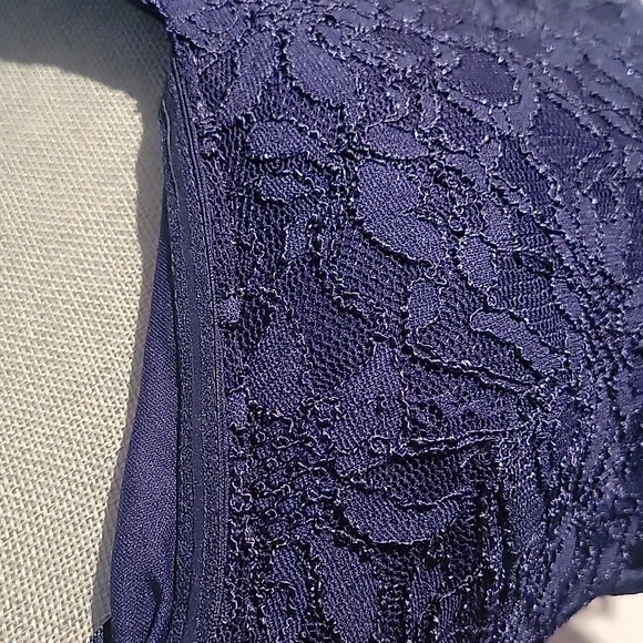 Jodi Kristopher Royal Blue Sequin Lace Long Sleeve Top, Size: 13 (junior) - Picture 3 of 10